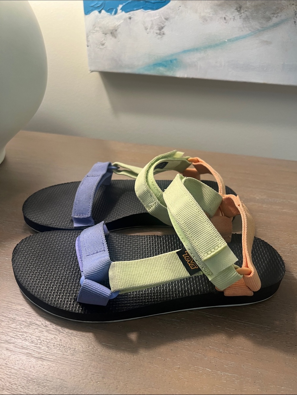 Colorblock Strap Sandals - Multicolor Webbing